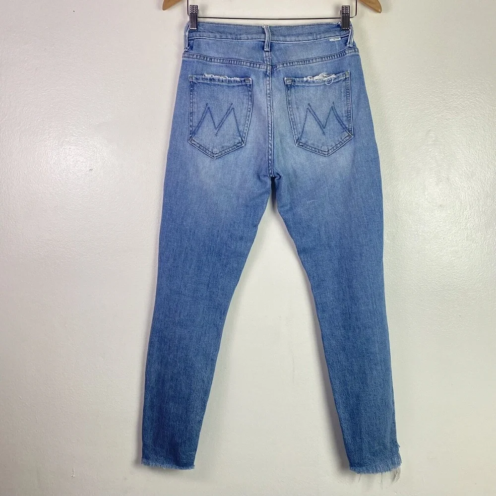 MOTHER The Stunner Zip Ankle Step Fray Exposed Secret Sister Jeans 27 Raw Hem - Picture 6 of 13